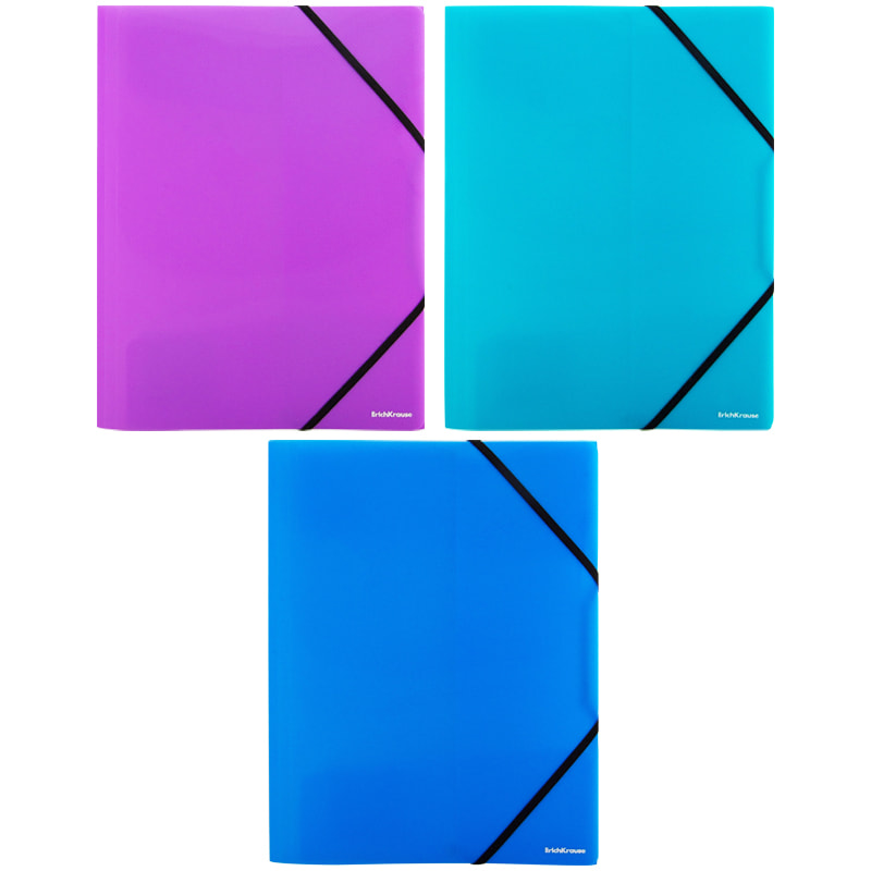 Папка на резинках А4 1отд однотон ассорти Glance Vivid