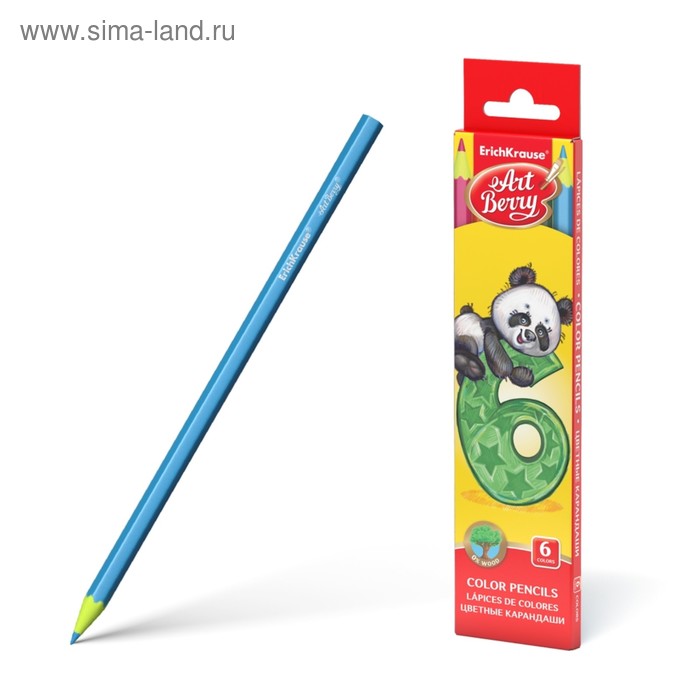 Карандаши цветные 6 цв пластик EK ArtBerry