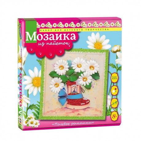 Творч Мозаика из пайеток 30*30 Полевые ромашки