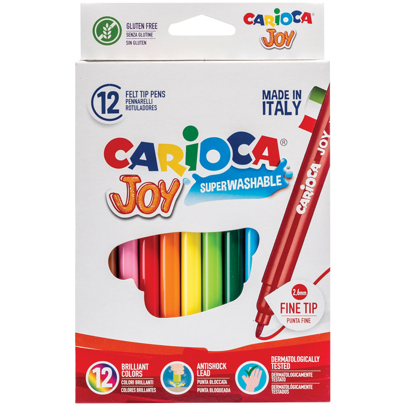 Фломастеры 12 цв Carioca Joy смываемые в к/к