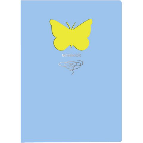 Зап. книжка А6+ 80л лин Butterfly голубой