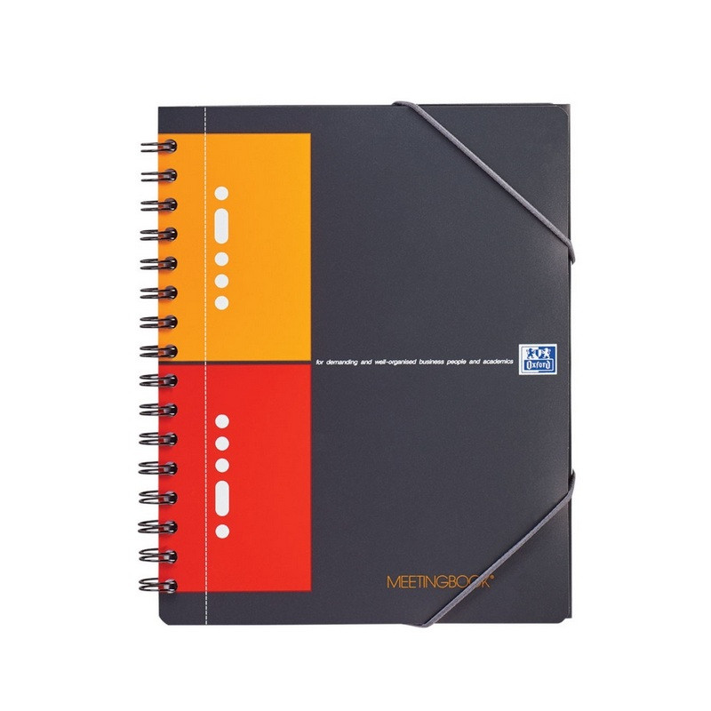 Тетрадь А5 80л кл спир OXFORD Meetingbook обложка папка на резинке пла