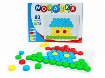 Игра Мозаика 80 фишек, 40 мм (белое поле)