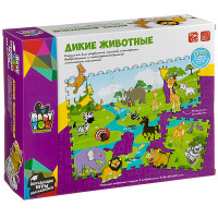 Пазл Коврик Дикие животные, с фигурками-вкладышами, 60х80см