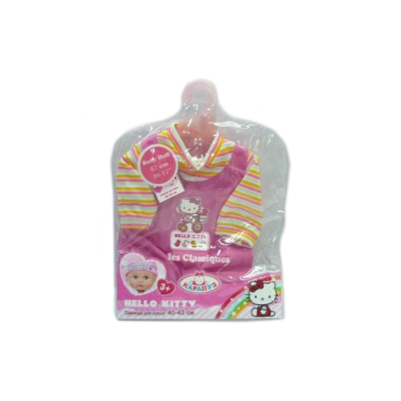 Одежда для кукол Карапуз hello kitty 40-42см, комбинезон, рукав в полос