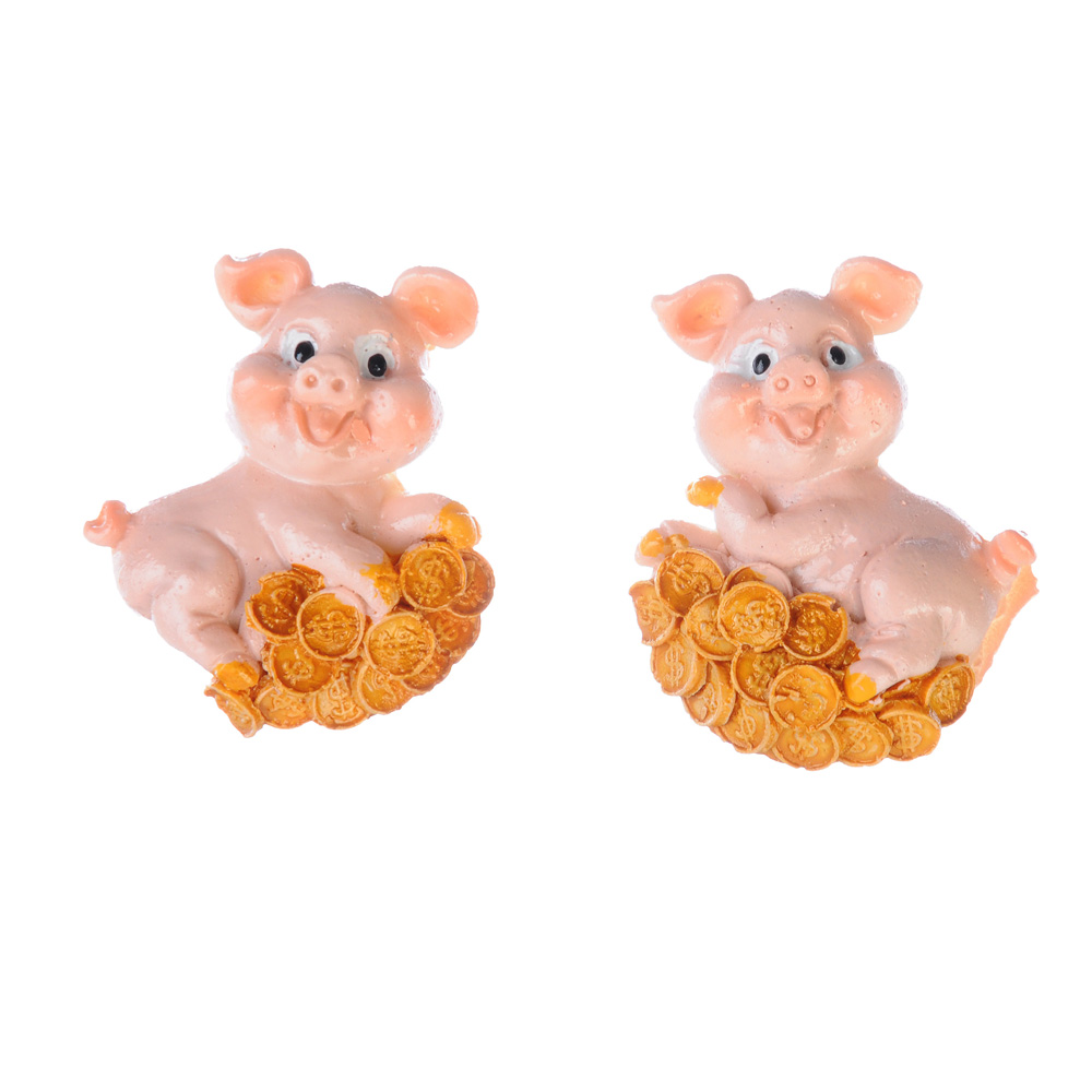 НГ Магнит Год свиньи Свинка на монетах 4 дизайна