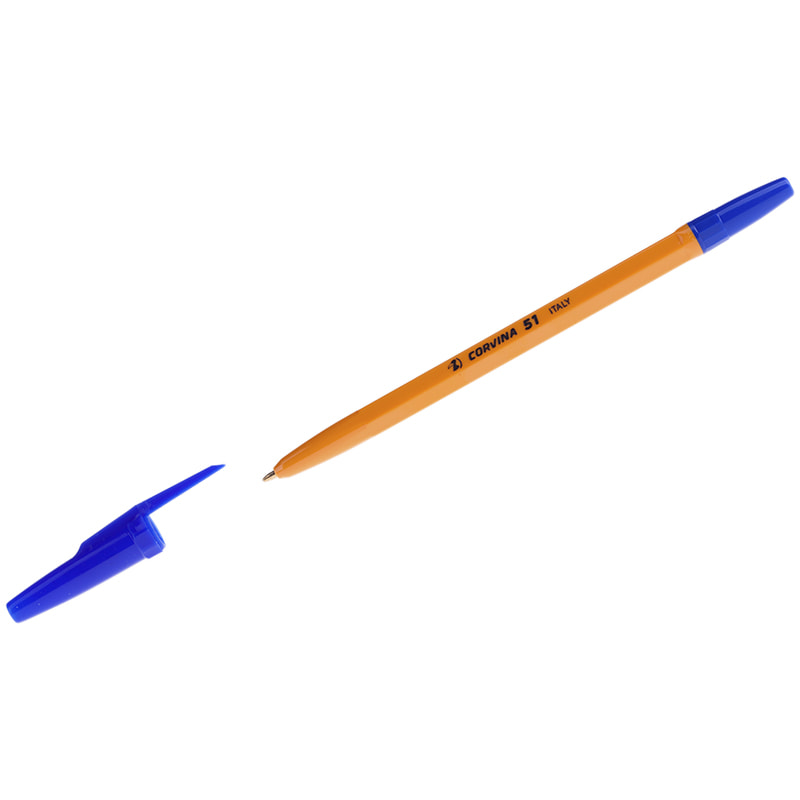 Ручка шариковая синяя CORVINA 51 желт/к