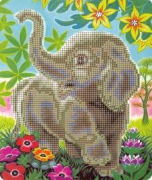 Творч Алмазная мозаика 21*25 с мольбертом Слон в саду