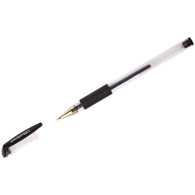 Ручка гелевая черная OS 0,5мм грип