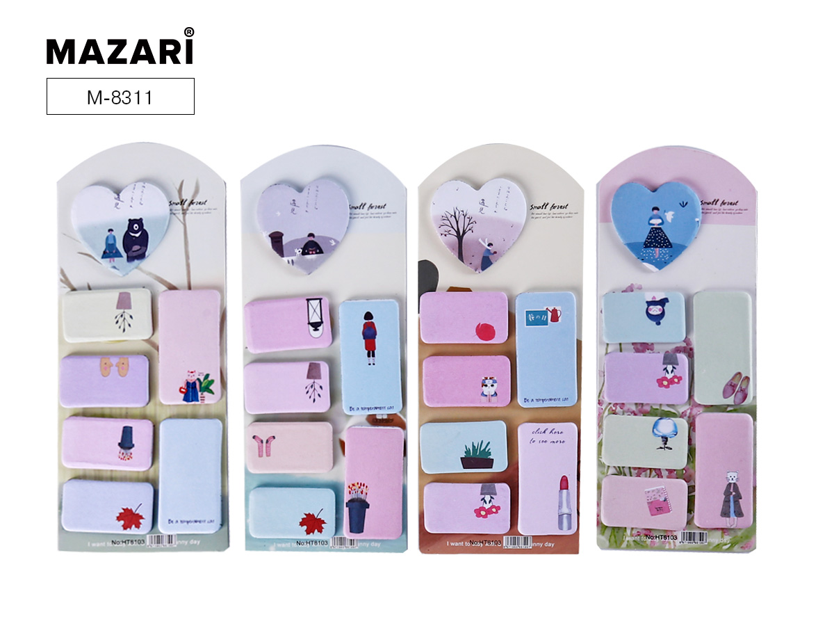 Блок липкий Закладки-разделители сув 6цв 17л ассорти