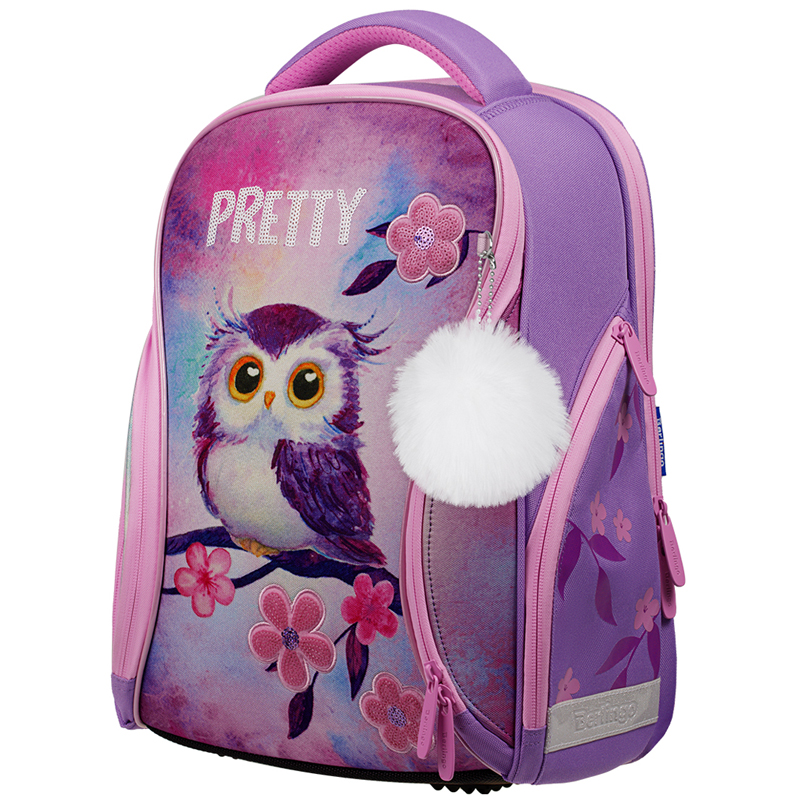 Ранец панцирный Berlingo Owl 2отд лаванда-розовый