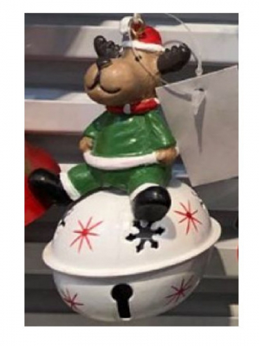 НГ Шар фигур 1шт пластик 5см Олененок на колокольчике 5*9см