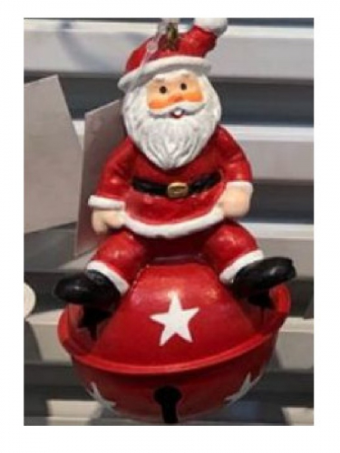 НГ Шар фигур 1шт пластик 5см Дед Мороз на колокольчике 5*9см