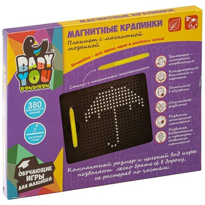 Игра Мозаика 380 фишек в планшете Магнитные крапинки чёрные