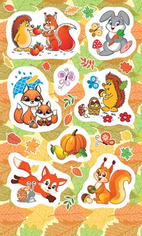Наклейки 0-11-418А Зверюшки с урожаем