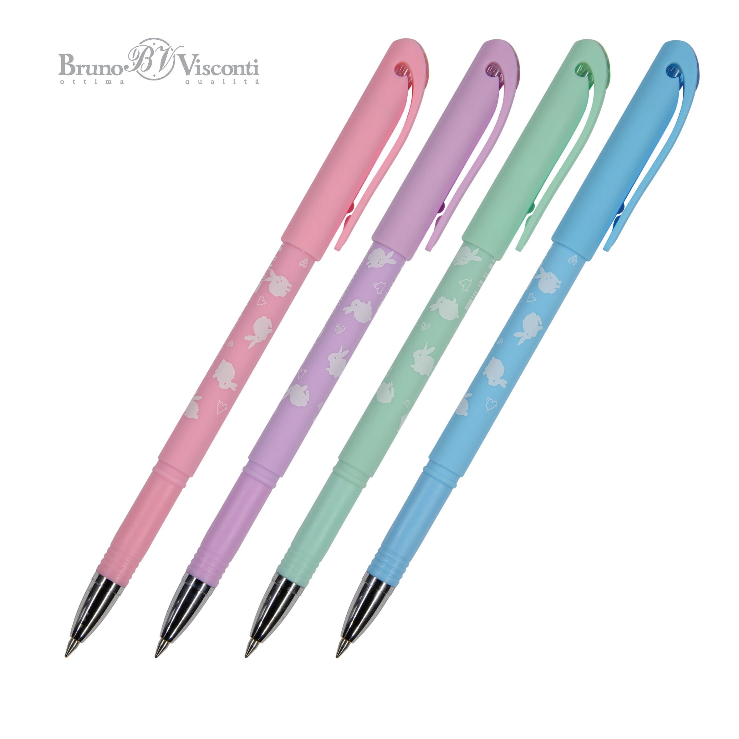 Ручка гелевая Пиши-стирай синяя BV Delete Write Art Кролики-зайчата 0,5мм