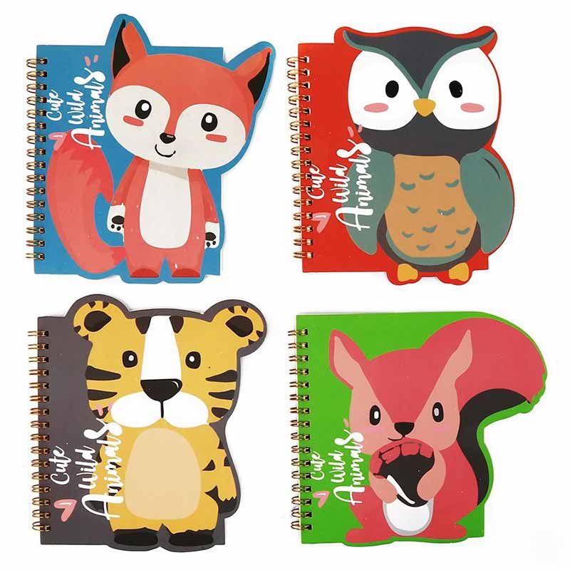 Блокнот А6 50л лин спир Mazari Сute wild animals фигурный