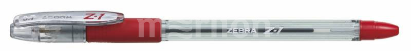 Ручка шариковая красная Zebra 0.7мм резин. манжета