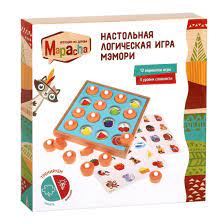 Игра Настольная Мэмори 3 уровня сложности, 12 игр (6 карточек по 2 стороны)