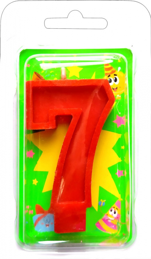 Праз Свеча-цифра "7" красная