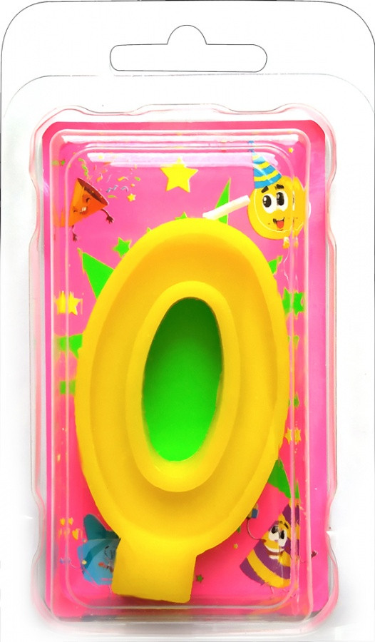 Праз Свеча-цифра "0" желтая