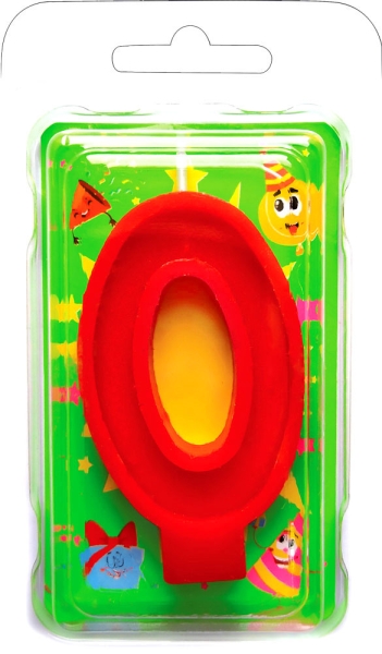 Праз Свеча-цифра "0" красная