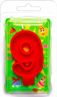 Праз Свеча-цифра "9" красная