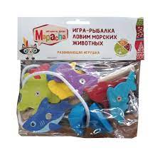 Игра Настольная Рыбалка Ловим морских животных 10дет 2 магнитных Удочки