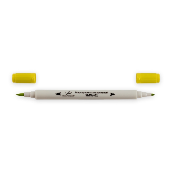 Маркер д/скетчинга акварельный двуст 0.8мм-2мм желтый пастельный/Pastel Yellow