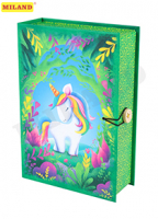 Сувенир Шкатулка Единорог 12х18х5 бум на пуговке