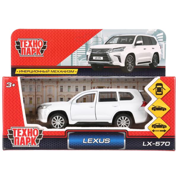 Машина Lexus LX-570 12см, двери, багаж, инерц, белый