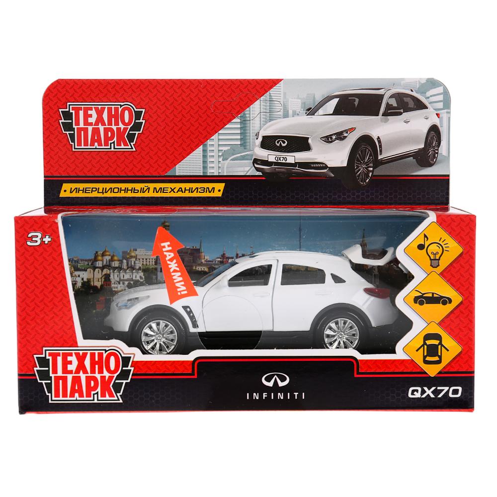 Машина Infiniti QX70 12см, двери, багаж, белый, метал, свет, звук
