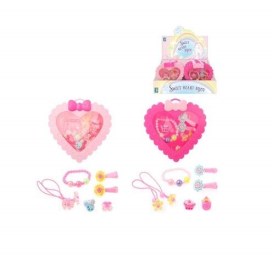 Набор украшений Sweet heart Bijou в шкатулке 2 колечка, браслет, 2 заколочки, 2 резинки