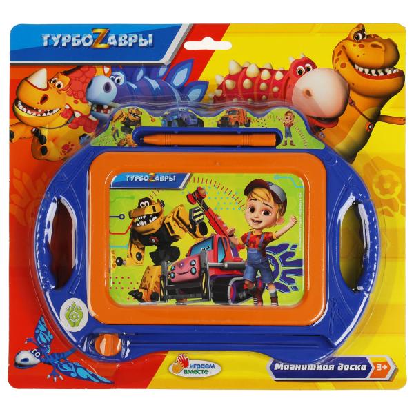 Игра Доска для рисования магнитная Турбозавры 20*15см, ч/б поле