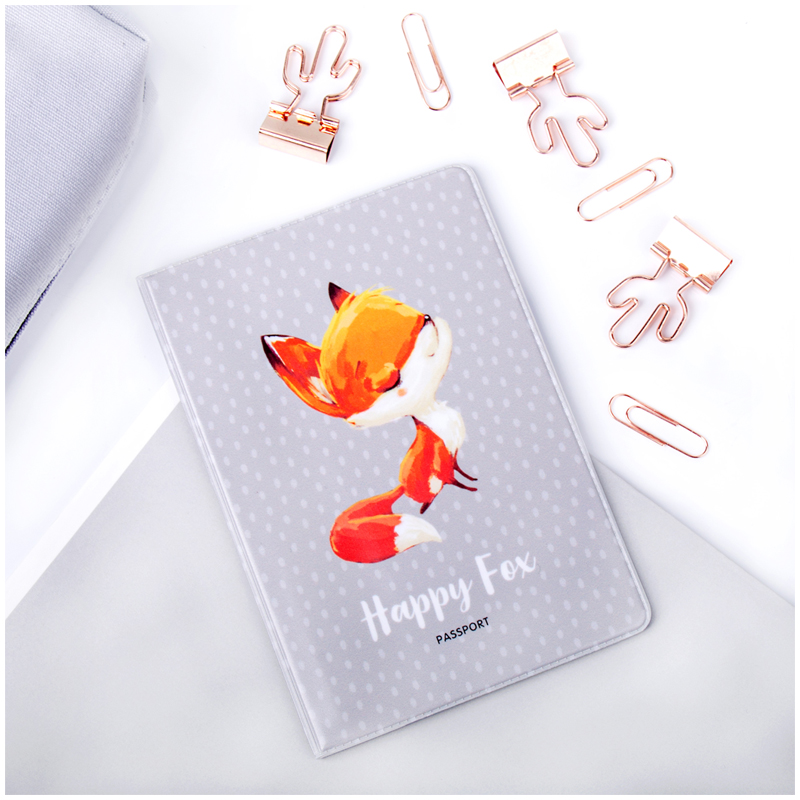 Обложка для паспорта ПВХ MeShu Happy Fox 2 кармана