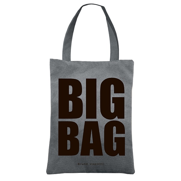 Сумка-шоппер BV с карманом, серая Big Bag 35x47 cm