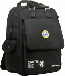 Рюкзак молодежный BV Планета земля черный с ручками (сумка-рюкзак)