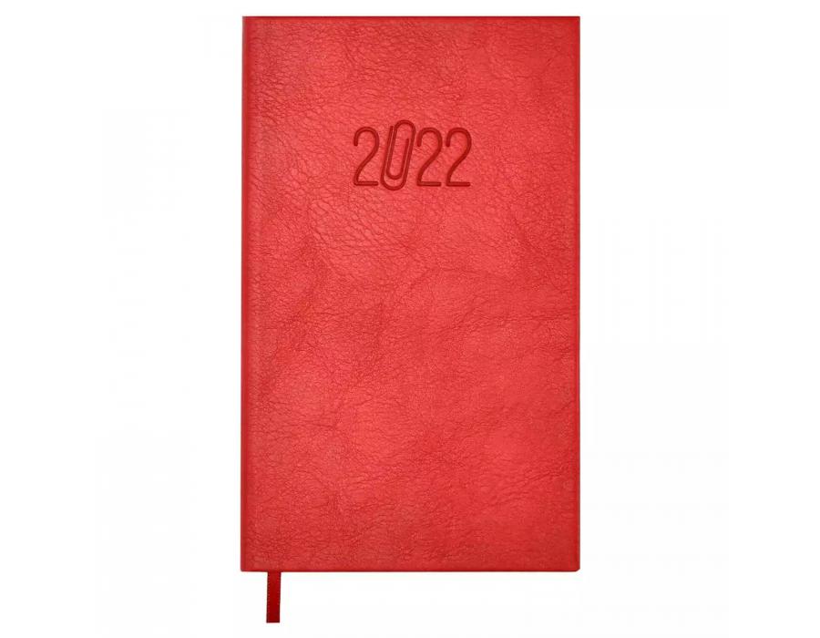Распродажа Еженедельник А6 2022г Escalada Вачетто красный кожзам