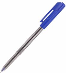Ручка шариковая синяя Deli 0,7мм прозр/синий