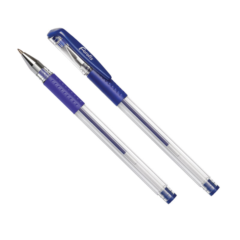 Ручка гелевая синия/черная 0.5мм (стержень меняется)