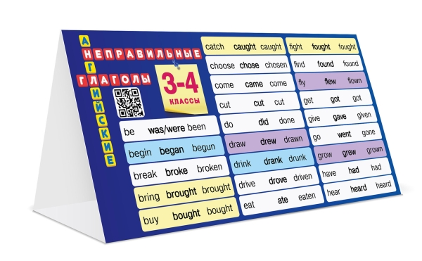 Таблица-домик Неправильные глаголы. 3-4 класс ФГОС