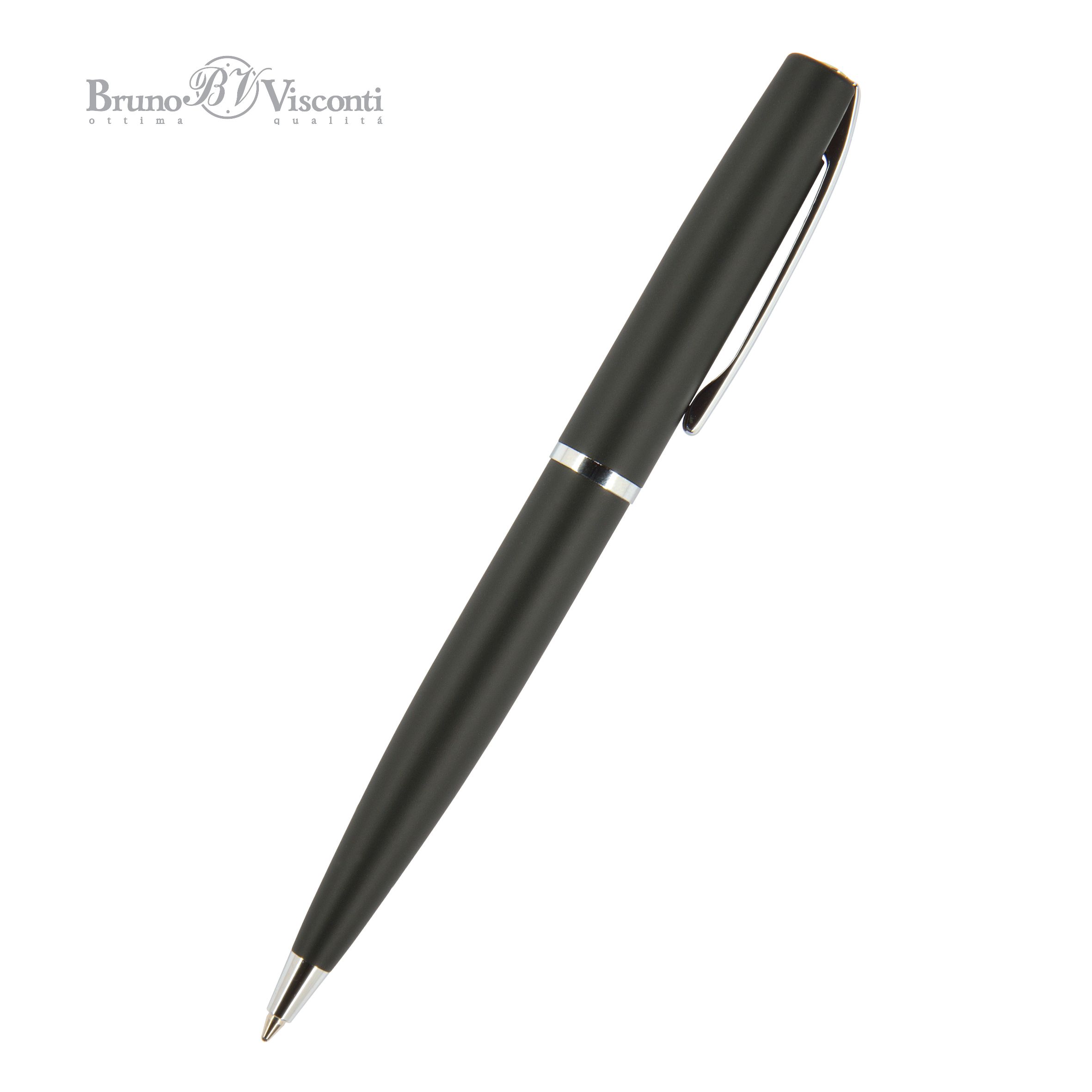 Ручка подар шар BV Sienna синяя 1мм авт (корпус черный, футляр черный)