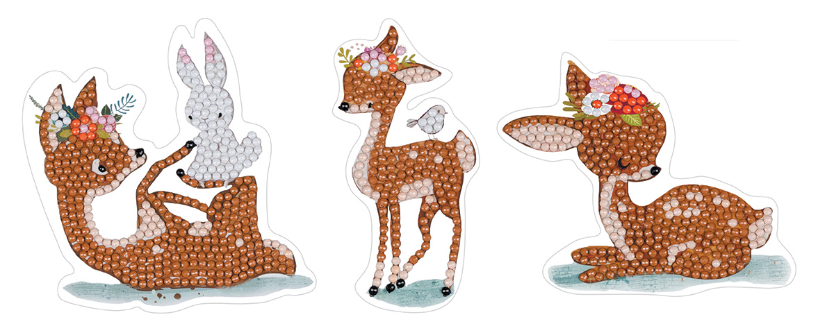 Творч Кристальная мозаика 10х9 наклейки Оленята