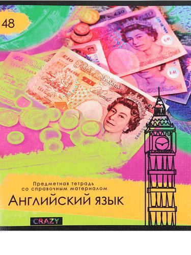 Тетрадь 48л кл темат Английский язык Крейзи, лён, неон