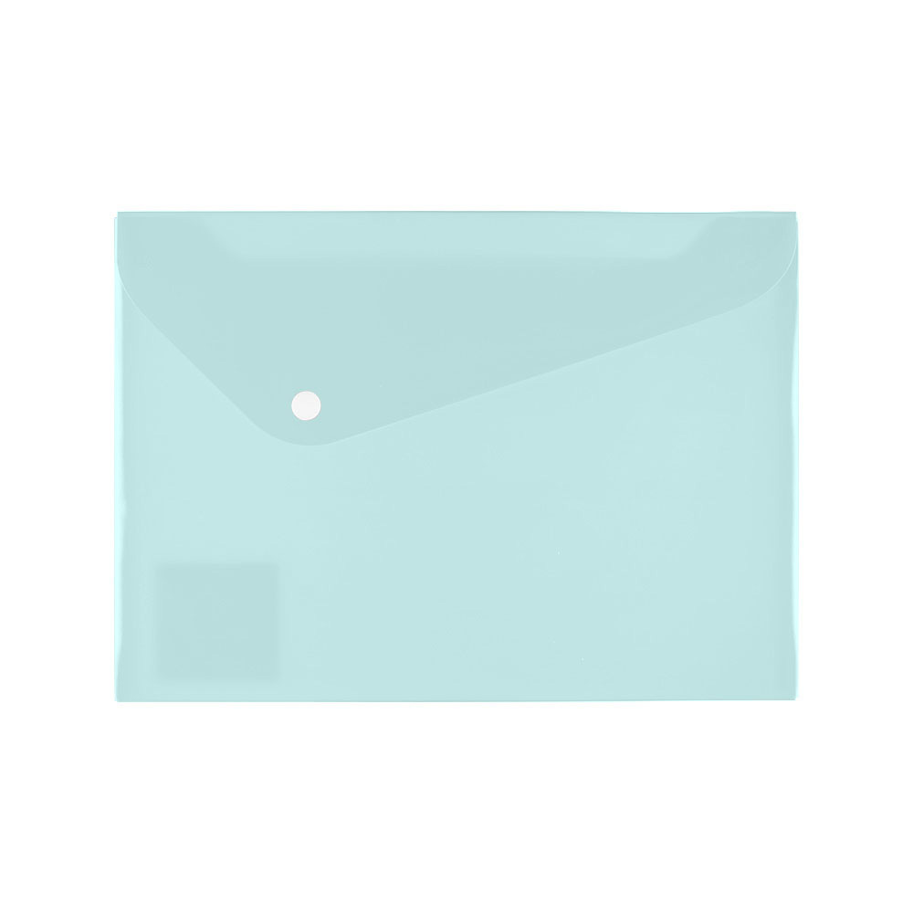Папка-конверт А4 однотон бирюзовый 180мк пастель диагональный клапан