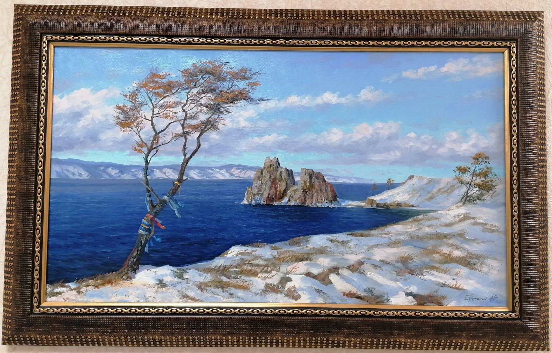 Картина "Зимний Байкал. Мыс Бурхан"