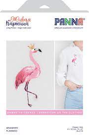 Творч Набор для вышивания Живая картина Фламинго 4*10,5см