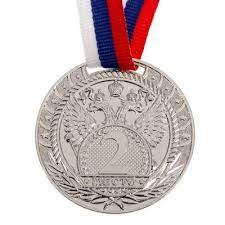Праз Медаль 5см 057 серебро (II Место) орел+лента триколор