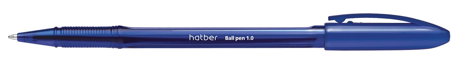 Ручка шариковая синяя Hatber Bit navy 1,0мм с колпачком и клипом чернила на масл.основе