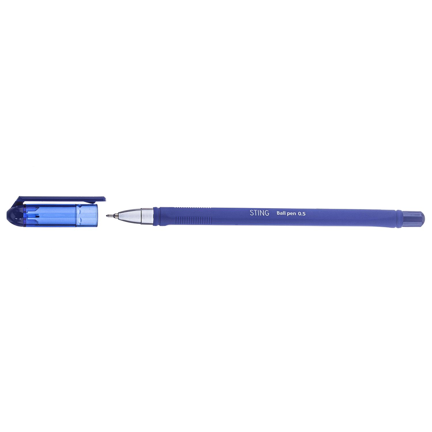 Ручка шариковая синяя Hatber Sting 0,5мм игольч.пишущ.узел чернила на масл.основе soft ink трехгран.корпус